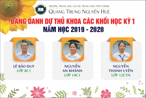 Bảng danh dự Thủ khoa các khối HK I năm học 2019 - 2020